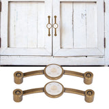 2 Pcs Zinc Alloy Antique Copper Handle European Modern Pastoral Color Acrylic Handle for Cabinet DrawerWhite - Extra Image