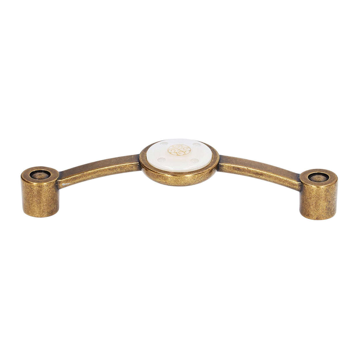2 Pcs Zinc Alloy Antique Copper Handle European Modern Pastoral Color Acrylic Handle for Cabinet DrawerWhite