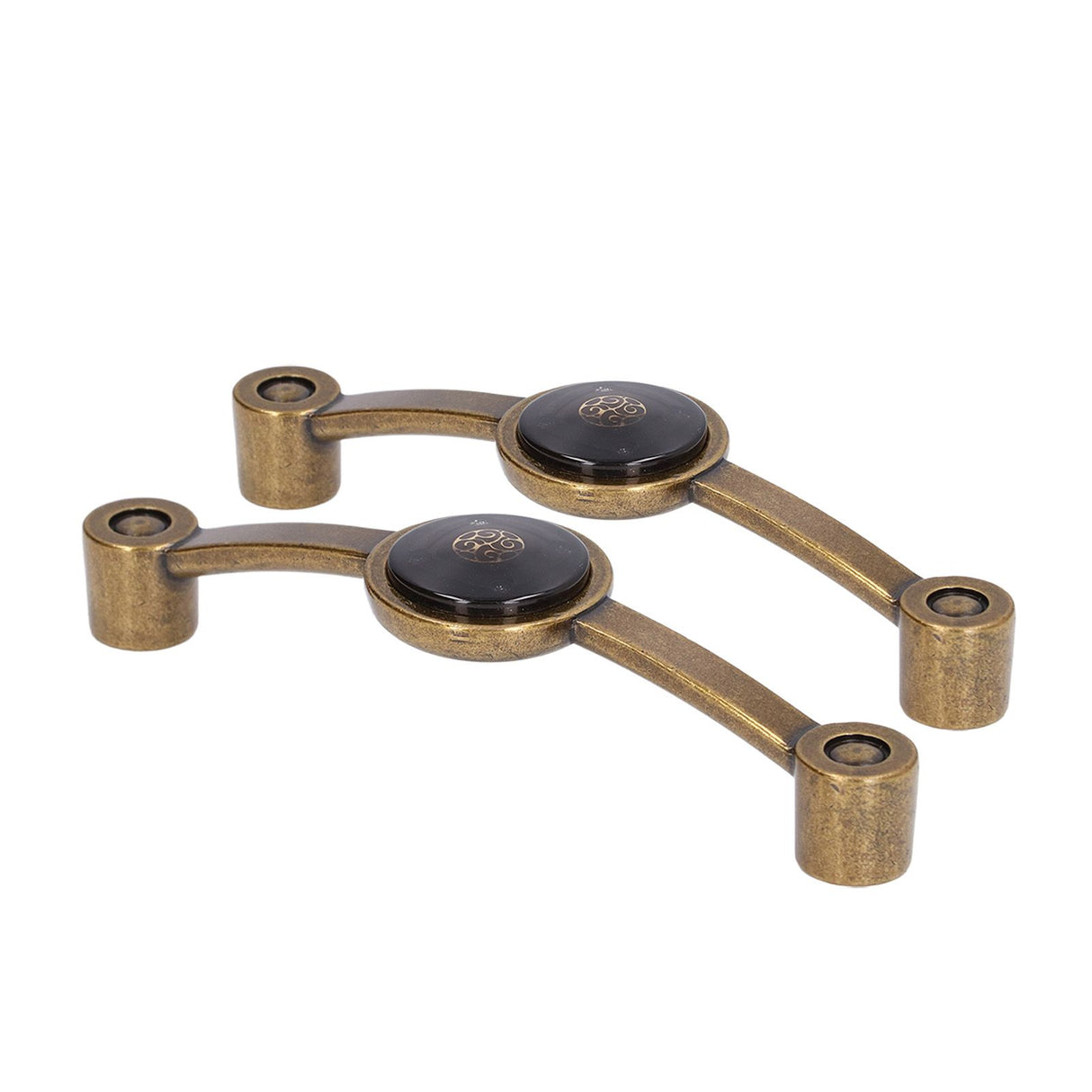 2 Pcs Zinc Alloy Antique Copper Handle European Modern Pastoral Color Acrylic Handle for Cabinet DrawerBrown