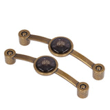 2 Pcs Zinc Alloy Antique Copper Handle European Modern Pastoral Color Acrylic Handle for Cabinet DrawerBrown