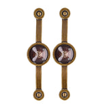 2 Pcs Zinc Alloy Antique Copper Handle European Modern Pastoral Color Acrylic Handle for Cabinet DrawerBrown - Low Angle