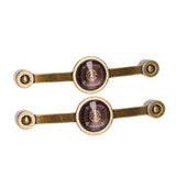 2 Pcs Zinc Alloy Antique Copper Handle European Modern Pastoral Color Acrylic Handle for Cabinet DrawerBrown - Extra Image