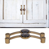 2 Pcs Zinc Alloy Antique Copper Handle European Modern Pastoral Color Acrylic Handle for Cabinet DrawerBrown - Extra Image