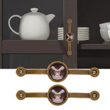 2 Pcs Zinc Alloy Antique Copper Handle European Modern Pastoral Color Acrylic Handle for Cabinet DrawerBrown - Extra Image