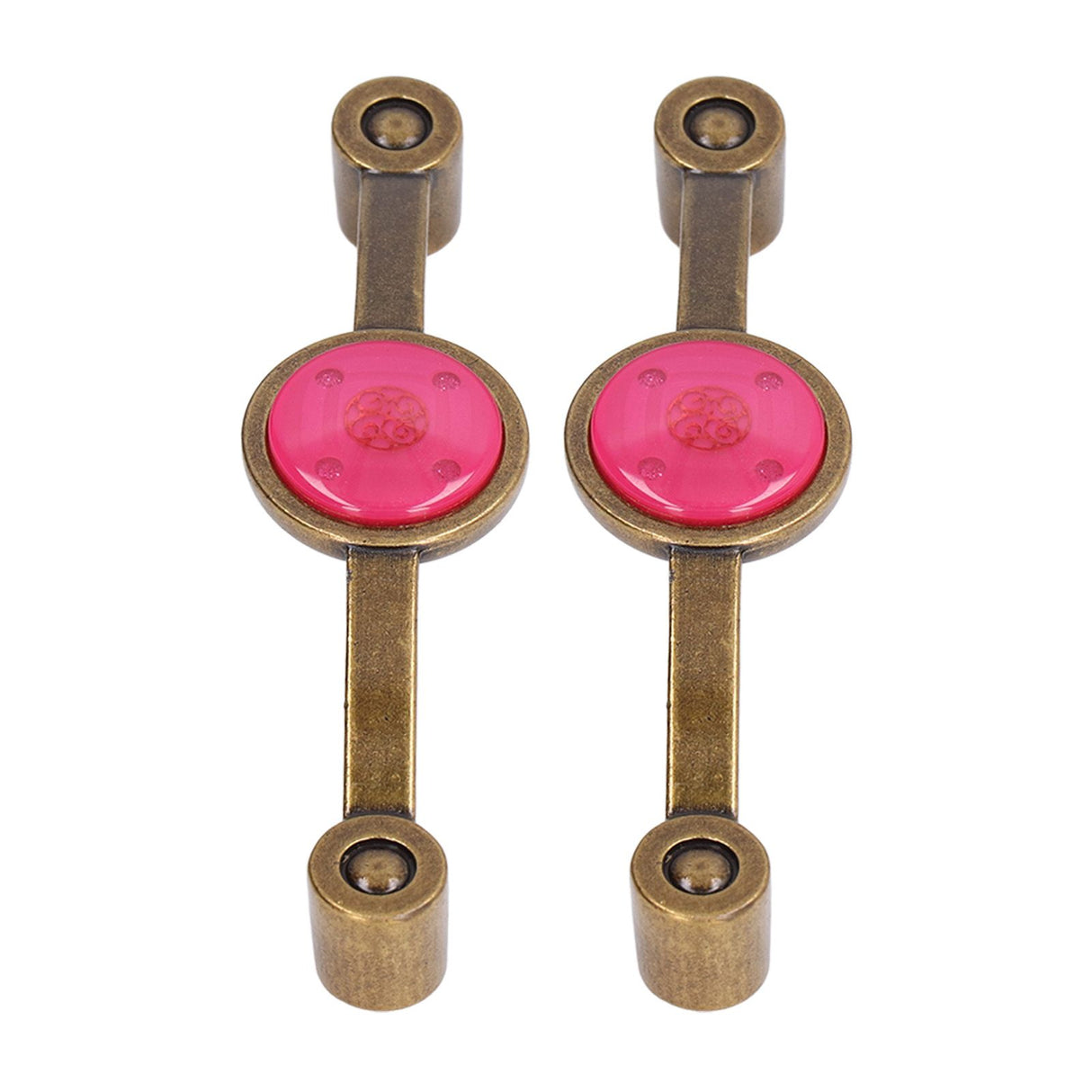 2 Pcs Zinc Alloy Antique Copper Handle European Modern Pastoral Color Acrylic Handle for Cabinet DrawerPink
