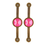2 Pcs Zinc Alloy Antique Copper Handle European Modern Pastoral Color Acrylic Handle for Cabinet DrawerPink - Close-Up Angle