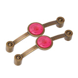 2 Pcs Zinc Alloy Antique Copper Handle European Modern Pastoral Color Acrylic Handle for Cabinet DrawerPink - Extra Image