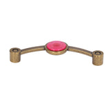 2 Pcs Zinc Alloy Antique Copper Handle European Modern Pastoral Color Acrylic Handle for Cabinet DrawerPink
