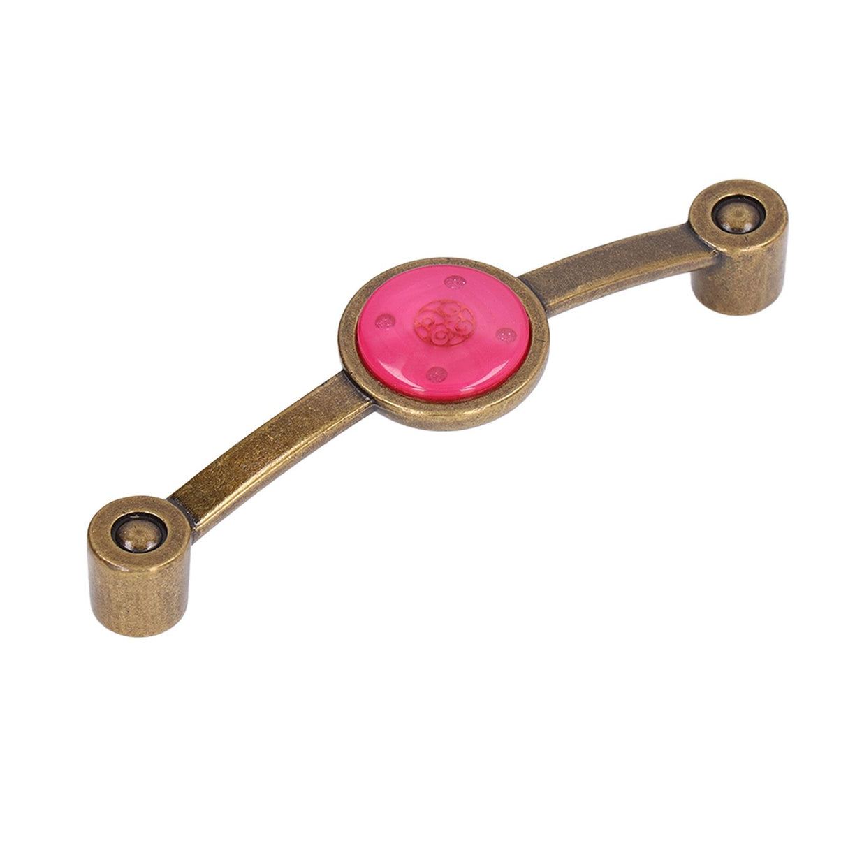 2 Pcs Zinc Alloy Antique Copper Handle European Modern Pastoral Color Acrylic Handle for Cabinet DrawerPink