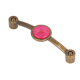 2 Pcs Zinc Alloy Antique Copper Handle European Modern Pastoral Color Acrylic Handle for Cabinet DrawerPink