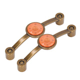 2 Pcs Zinc Alloy Antique Copper Handle European Modern Pastoral Color Acrylic Handle for Cabinet DrawerOrange