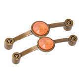 2 Pcs Zinc Alloy Antique Copper Handle European Modern Pastoral Color Acrylic Handle for Cabinet DrawerOrange