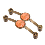 2 Pcs Zinc Alloy Antique Copper Handle European Modern Pastoral Color Acrylic Handle for Cabinet DrawerOrange