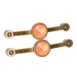 2 Pcs Zinc Alloy Antique Copper Handle European Modern Pastoral Color Acrylic Handle for Cabinet DrawerOrange