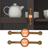 2 Pcs Zinc Alloy Antique Copper Handle European Modern Pastoral Color Acrylic Handle for Cabinet DrawerOrange