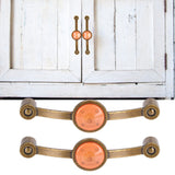 2 Pcs Zinc Alloy Antique Copper Handle European Modern Pastoral Color Acrylic Handle for Cabinet DrawerOrange