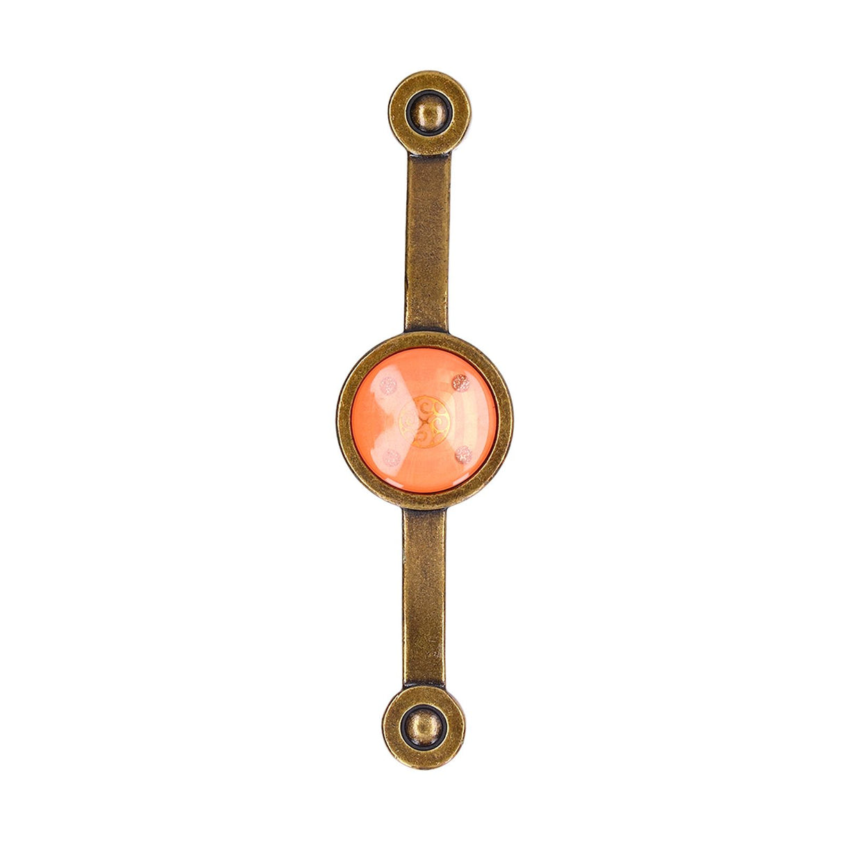 2 Pcs Zinc Alloy Antique Copper Handle European Modern Pastoral Color Acrylic Handle for Cabinet DrawerOrange