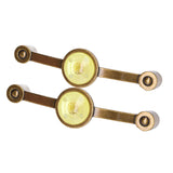 2 Pcs Zinc Alloy Antique Copper Handle European Modern Pastoral Color Acrylic Handle for Cabinet DrawerYellow
