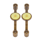 2 Pcs Zinc Alloy Antique Copper Handle European Modern Pastoral Color Acrylic Handle for Cabinet DrawerYellow