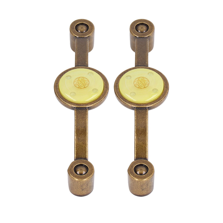 2 Pcs Zinc Alloy Antique Copper Handle European Modern Pastoral Color Acrylic Handle for Cabinet DrawerYellow