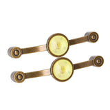 2 Pcs Zinc Alloy Antique Copper Handle European Modern Pastoral Color Acrylic Handle for Cabinet DrawerYellow