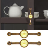 2 Pcs Zinc Alloy Antique Copper Handle European Modern Pastoral Color Acrylic Handle for Cabinet DrawerYellow - Extra Image