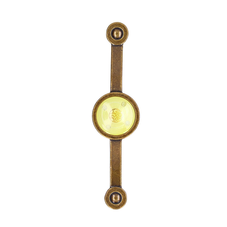 2 Pcs Zinc Alloy Antique Copper Handle European Modern Pastoral Color Acrylic Handle for Cabinet DrawerYellow