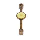 2 Pcs Zinc Alloy Antique Copper Handle European Modern Pastoral Color Acrylic Handle for Cabinet DrawerYellow - Extra Image