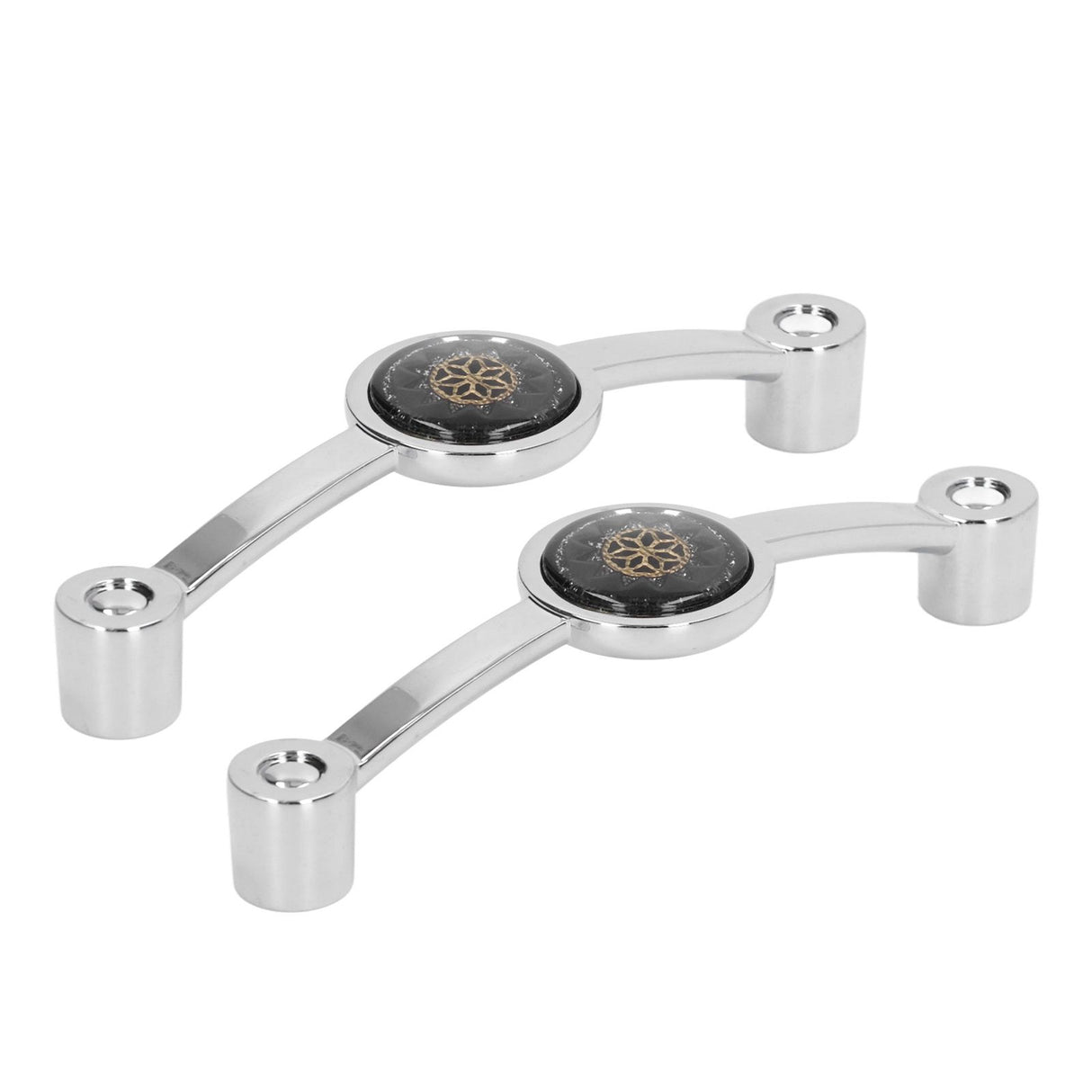 2PCS Door Handle Zinc Alloy Modern Wardrobe Cabinet Drawer Pull Handle for Home FurnitureBlack