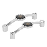 2PCS Door Handle Zinc Alloy Modern Wardrobe Cabinet Drawer Pull Handle for Home FurnitureBlack - Front View