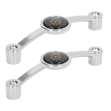 2PCS Door Handle Zinc Alloy Modern Wardrobe Cabinet Drawer Pull Handle for Home FurnitureBlack