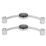 2PCS Door Handle Zinc Alloy Modern Wardrobe Cabinet Drawer Pull Handle for Home FurnitureBlack - Rear View