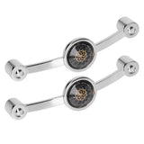 2PCS Door Handle Zinc Alloy Modern Wardrobe Cabinet Drawer Pull Handle for Home FurnitureBlack