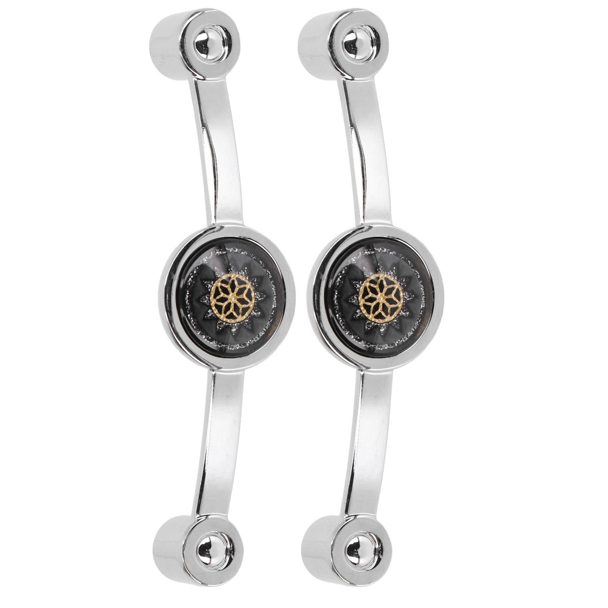 2PCS Door Handle Zinc Alloy Modern Wardrobe Cabinet Drawer Pull Handle for Home FurnitureBlack