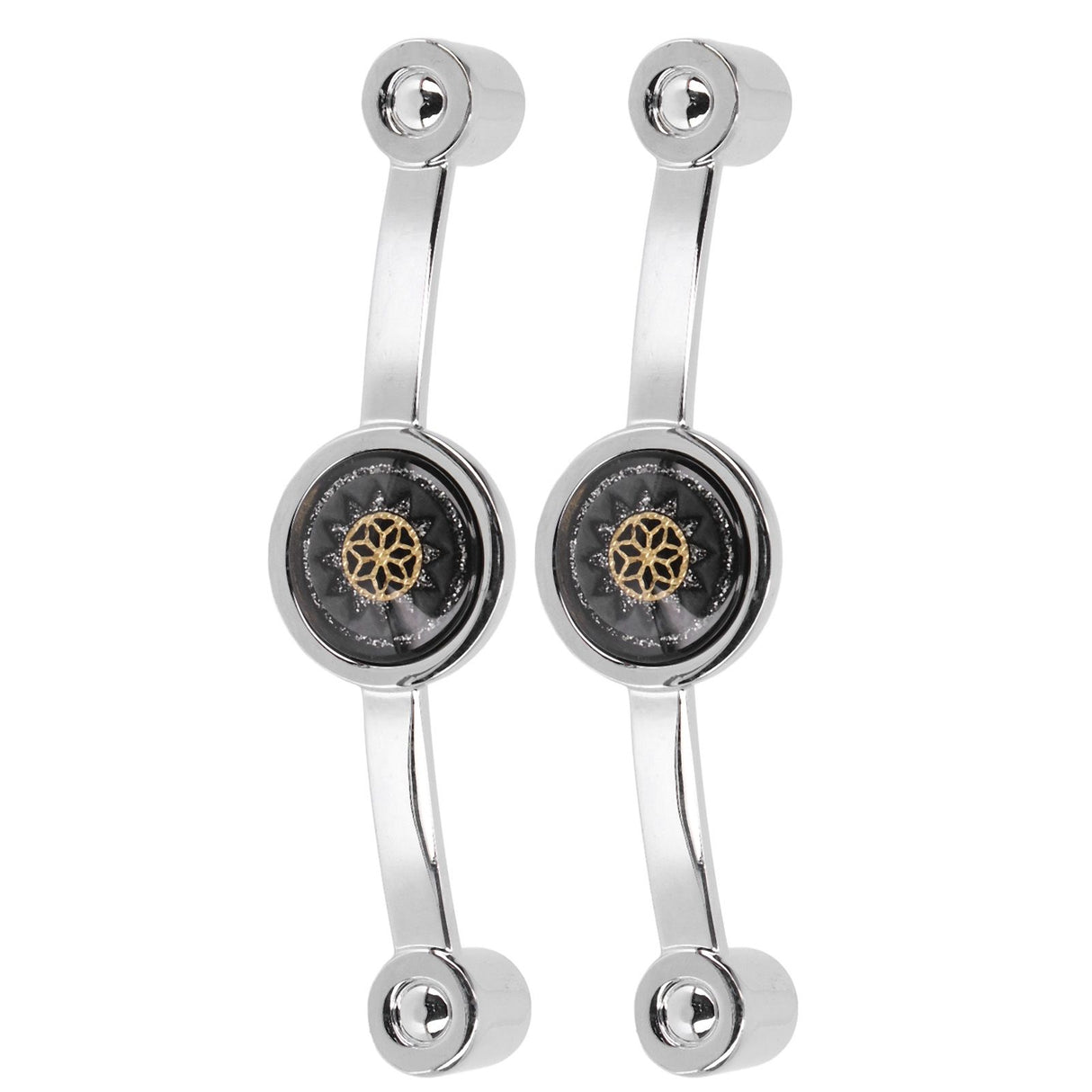 2PCS Door Handle Zinc Alloy Modern Wardrobe Cabinet Drawer Pull Handle for Home FurnitureBlack