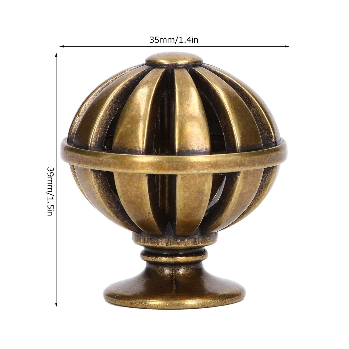 2Set Cabinet Knob Birdcage Hollow Closet Drawer Knob Zinc Alloy Wardrobe Knob for Home Decoration366 Birdcage Bronze