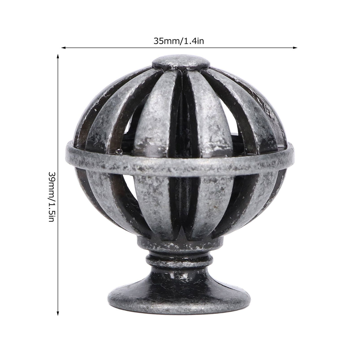 2Set Cabinet Knob Birdcage Hollow Closet Drawer Knob Zinc Alloy Wardrobe Knob for Home Decoration366 Birdcag Antique Silver