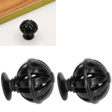 2Set Cabinet Knob Birdcage Hollow Closet Drawer Knob Zinc Alloy Wardrobe Knob for Home Decoration366 Birdcage Black
