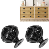 2Set Cabinet Knob Birdcage Hollow Closet Drawer Knob Zinc Alloy Wardrobe Knob for Home Decoration366 Birdcage Black