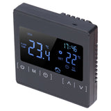 Touch Screen Thermostat Dual Temperature Control 16A Electric Floor Heating Thermoregulator AC85V‑240V - Close-Up Angle