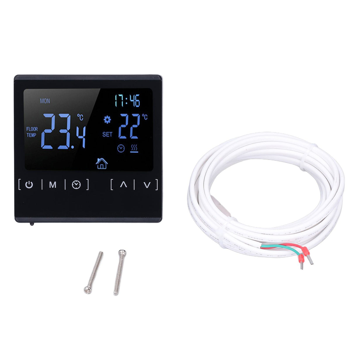 Touch Screen Thermostat Dual Temperature Control 16A Electric Floor Heating Thermoregulator AC85V‑240V