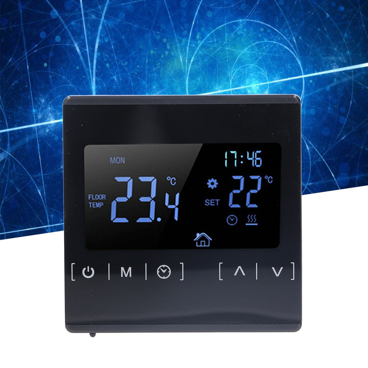 Touch Screen Thermostat Dual Temperature Control 16A Electric Floor Heating Thermoregulator AC85V‑240V