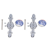 2pcs/set Ceramic Cabinet Handle Modern Simple Style Hand Painted Ceramic Cabinet Knobs1060D Plantain Blue and White Porcelain - Front View
