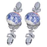 2pcs/set Ceramic Cabinet Handle Modern Simple Style Hand Painted Ceramic Cabinet Knobs1060D Plantain Blue and White Porcelain