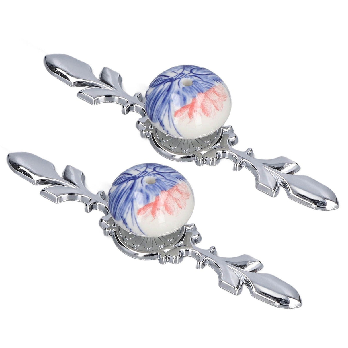 2pcs/set Ceramic Cabinet Handle Modern Simple Style Hand Painted Ceramic Cabinet Knobs1060D Plantain Blue and White Porcelain