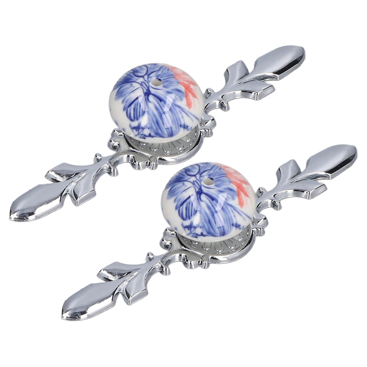 2pcs/set Ceramic Cabinet Handle Modern Simple Style Hand Painted Ceramic Cabinet Knobs1060D Plantain Blue and White Porcelain