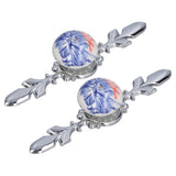 2pcs/set Ceramic Cabinet Handle Modern Simple Style Hand Painted Ceramic Cabinet Knobs1060D Plantain Blue and White Porcelain - Close-Up Angle