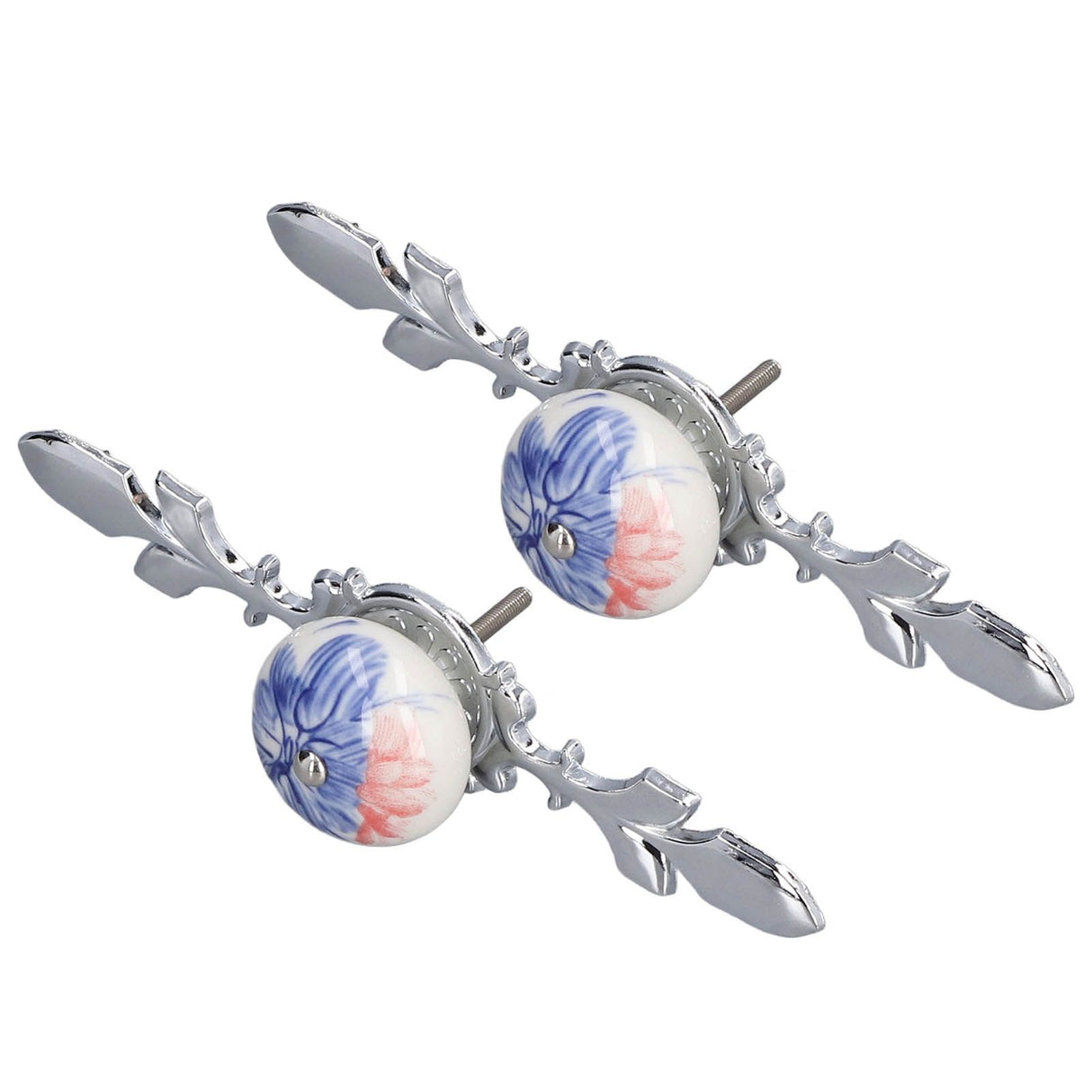 2pcs/set Ceramic Cabinet Handle Modern Simple Style Hand Painted Ceramic Cabinet Knobs1060D Plantain Blue and White Porcelain
