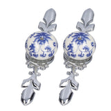 2pcs/set Ceramic Cabinet Handle Modern Simple Style Hand Painted Ceramic Cabinet Knobs1060D Rich Flower Blue and White Porcelain - Extra Image