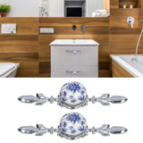 2pcs/set Ceramic Cabinet Handle Modern Simple Style Hand Painted Ceramic Cabinet Knobs1060D Rich Flower Blue and White Porcelain
